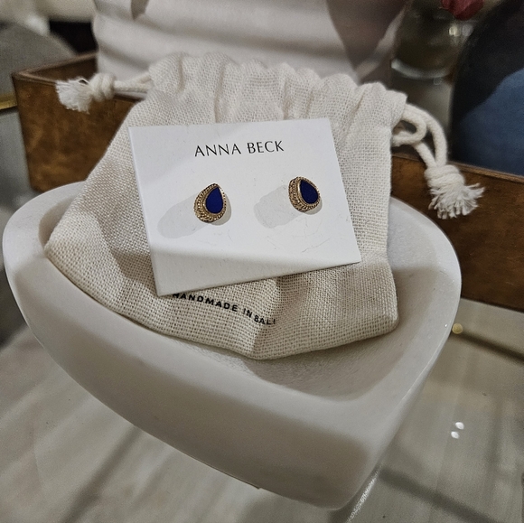 Anna Beck Jewelry - Anna Beck Gold Teardrop Earrings with Blue Lapis Stone